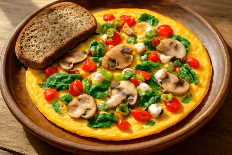 Omletă energizantă cu legume de grădină