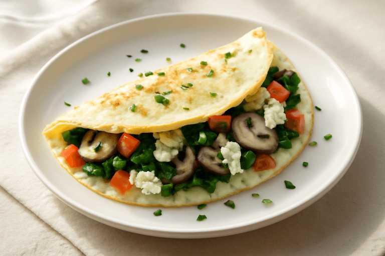 Klassisches Eiweiß-Omelett mit frischem Gemüse