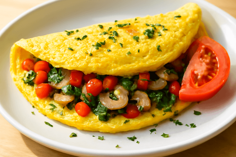 Omelette légère aux légumes de saison