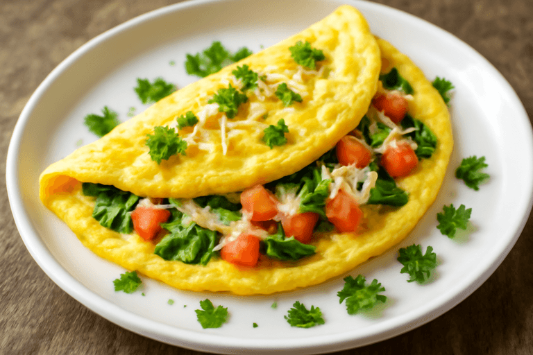 Proteinrik Omelett med Spenat & Tomat