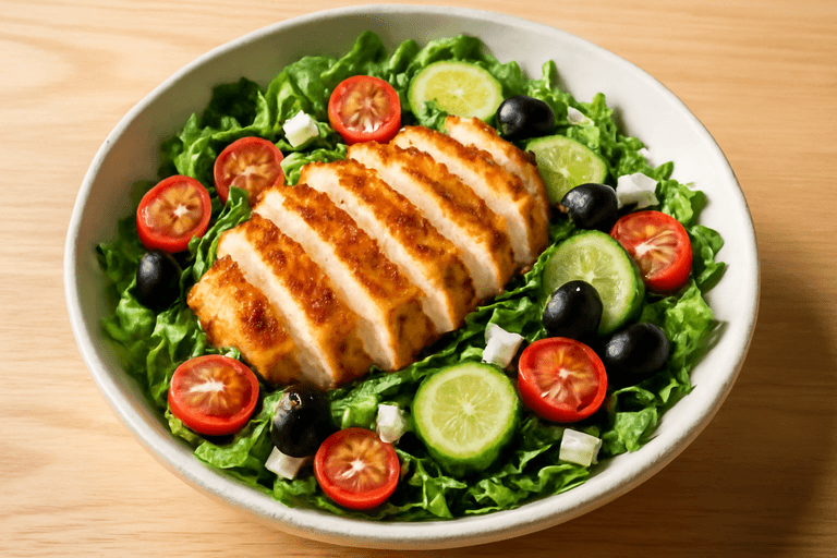 Ensalada Mediterránea de Pollo a la Parrilla