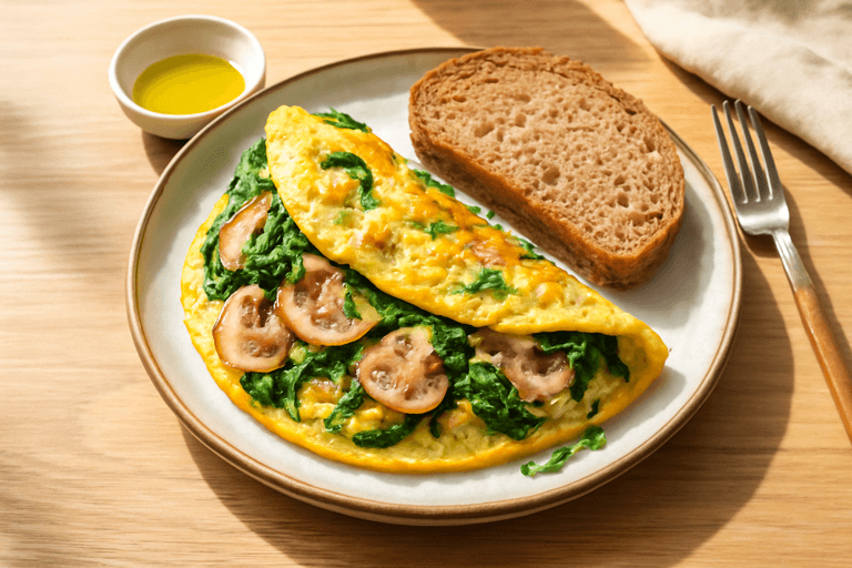 Tortilla de Espinacas y Champiñones Light