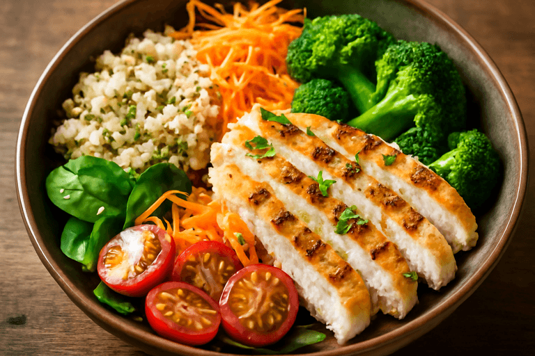 Bowl de Pollo a la Parrilla con Quinoa y Verduras