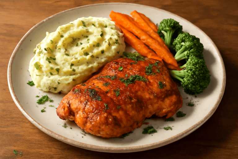 Gegrilde Kippendijfilet met Geroosterde Groenten en Aardappelpuree