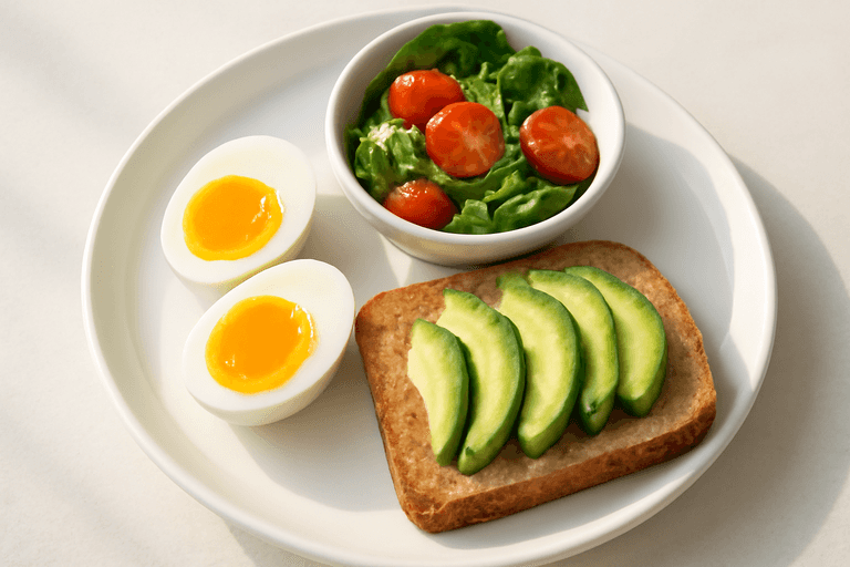 Klassisk Ägg & Grönsaksfrukost med Fullkornsbröd