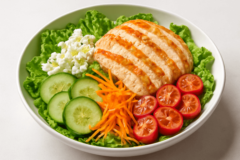 Ensalada de pollo clásico alta en proteínas