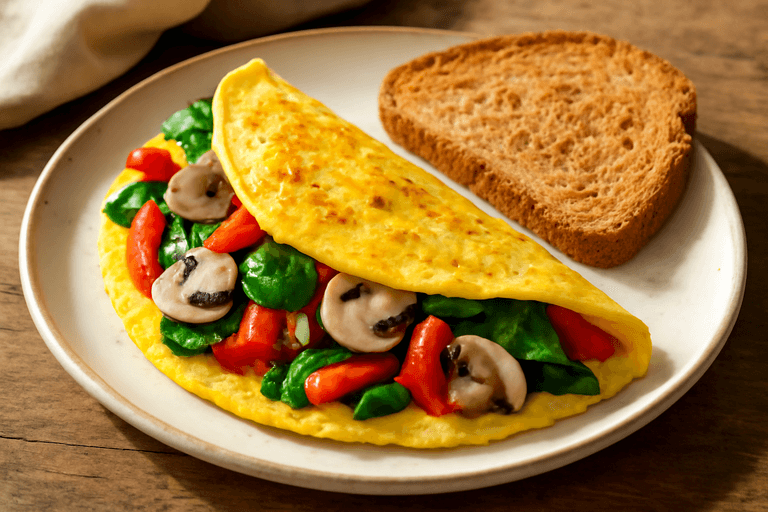 Omletă clasică cu legume proaspete