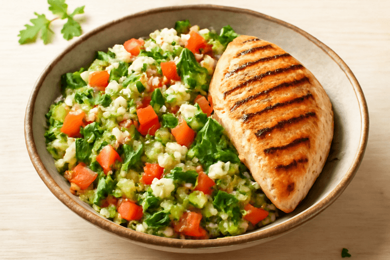 Salată Sățioasă cu Piept de Pui la Grătar și Quinoa