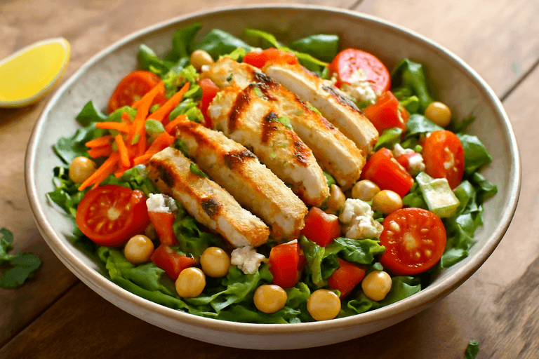 Salade Croquante Poulet & Légumes Méditerranéens