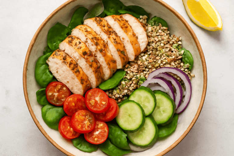 Grilled Chicken Power Salad with Quinoa