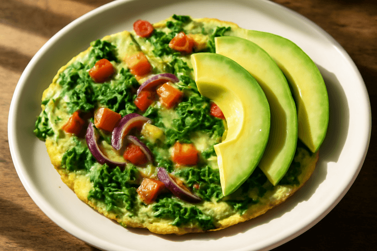 Proteinrik grön omelett med avokado