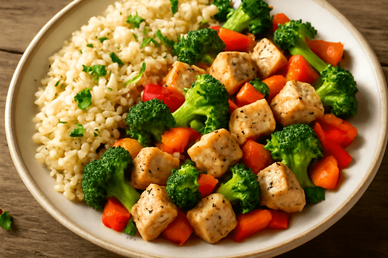 Energieboost Kipfilet met Groenten en Volkorenrijst