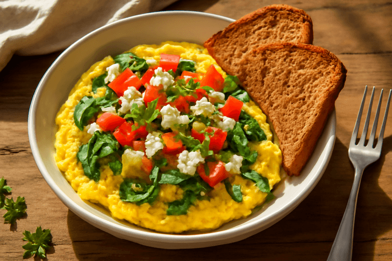 Herzhafte Gemüse-Omelett-Bowl