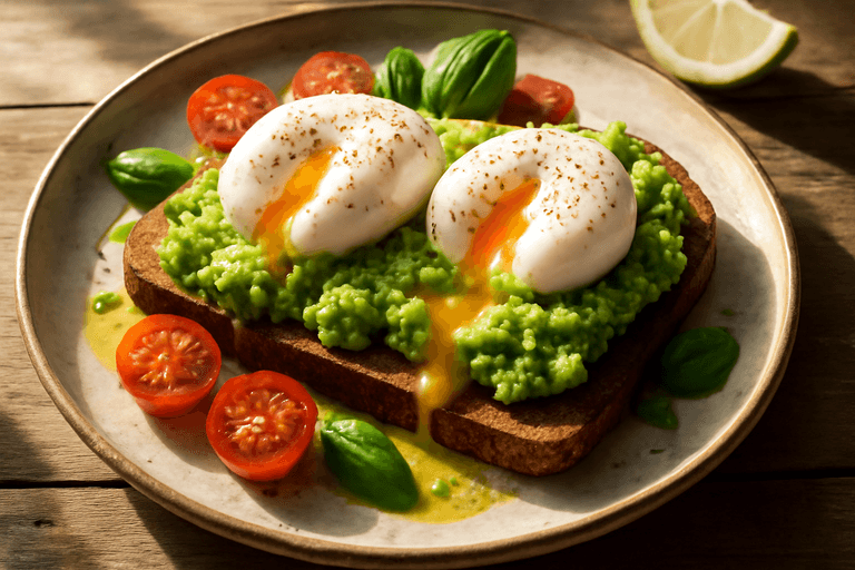 Mic dejun clasic cu ouă poșate și avocado