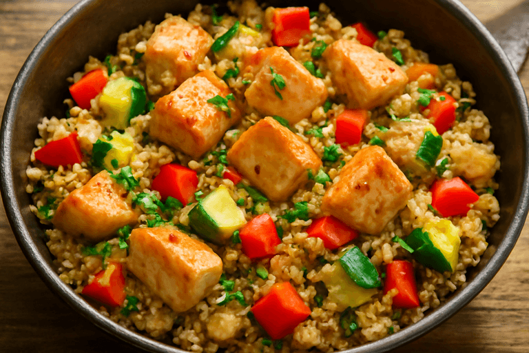 Hähnchen-Gemüse-Pfanne mit Quinoa