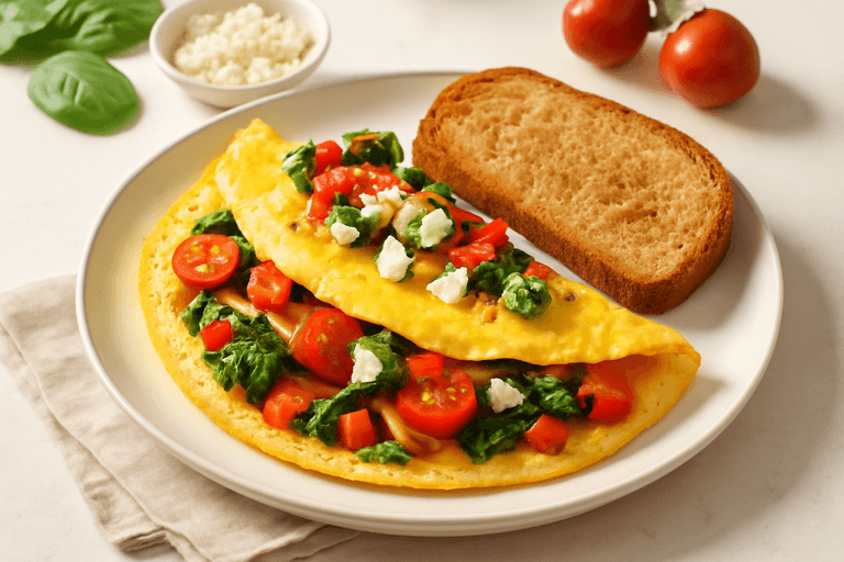 Protein-Powered Veggie Omelette with Whole Grain Toast