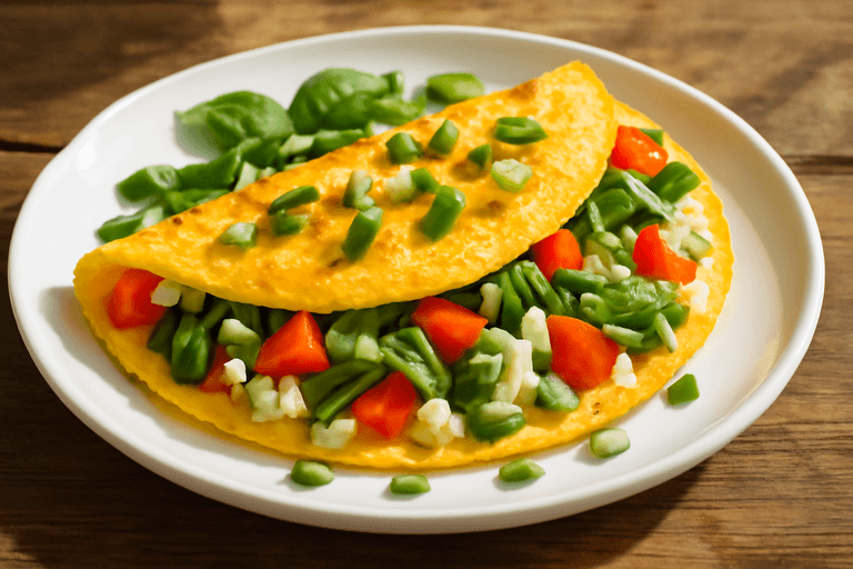 Omletă proteică cu legume și brânză