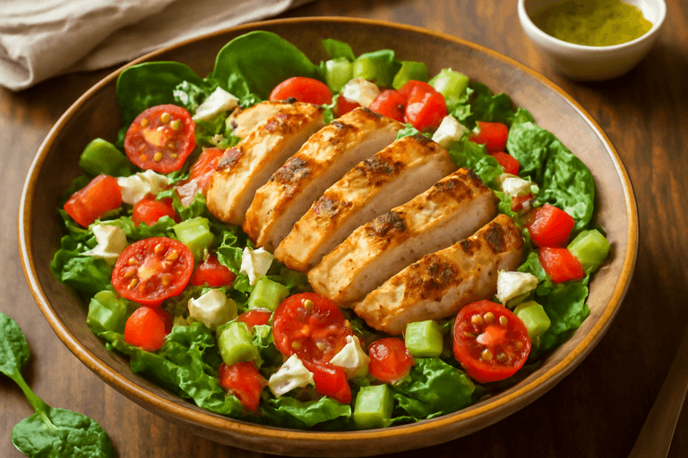 Ensalada Mediterránea de Pollo a la Parrilla