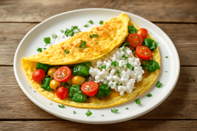 Proteinreiches Omelett mit Gemüse