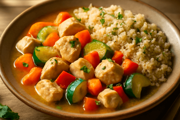 Lätt kycklinggryta med grönsaker och quinoa