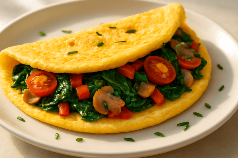 Omelette minceur aux légumes colorés