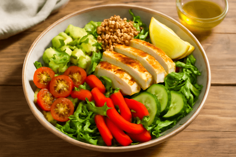 Piščančja solata z avokadom in kvinojo