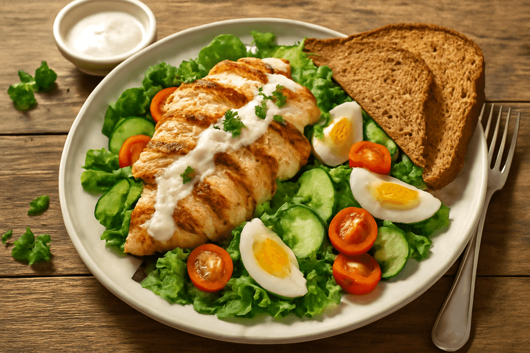 Klassieke Kipsalade met Volkorenbrood