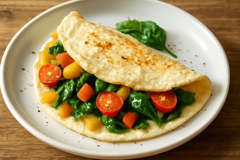 Leichtes Protein-Omelett mit frischem Gemüse