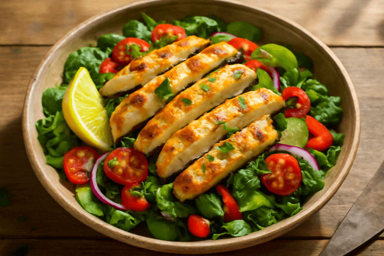Leichter Hähnchen-Gemüse-Salat mit Zitronen-Dressing