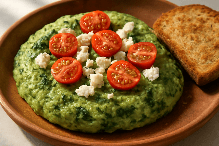 Proteinrik grön omelett för en hälsosam start