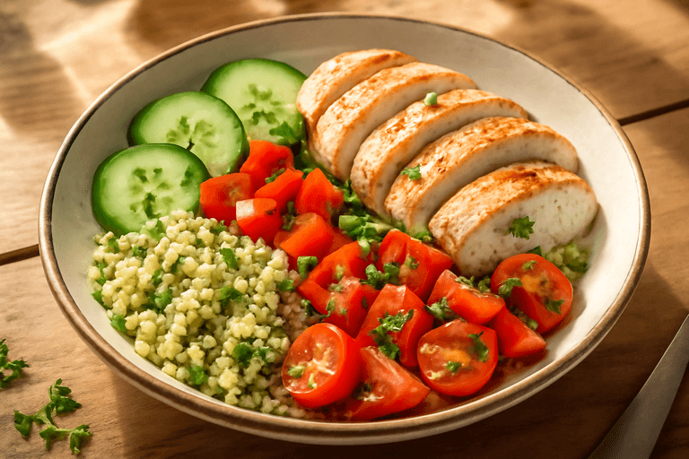 Ελαφριά Σαλάτα με Κοτόπουλο, Κινόα & Λαχανικά