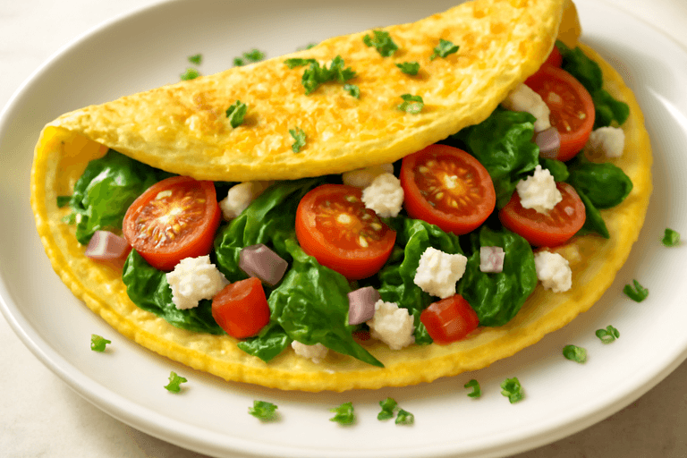 Omelette Clásica de Verduras y Queso Ligero