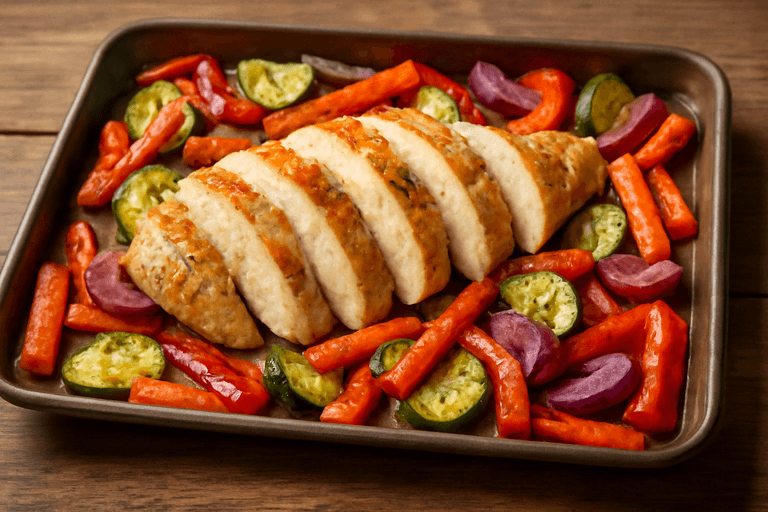 Pollo al Horno con Verduras Mediterráneas