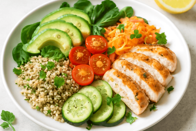 Färgglad Kycklingsallad med Quinoa & Avokado