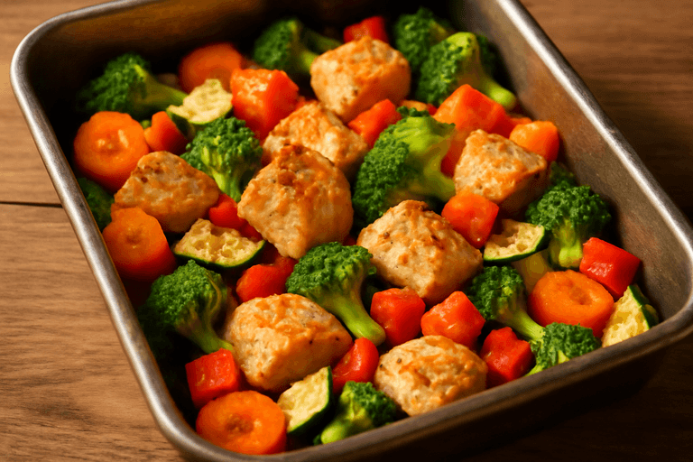 Pui la cuptor cu legume de sezon