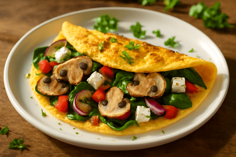 Proteinreiches Omelett mit Gemüse