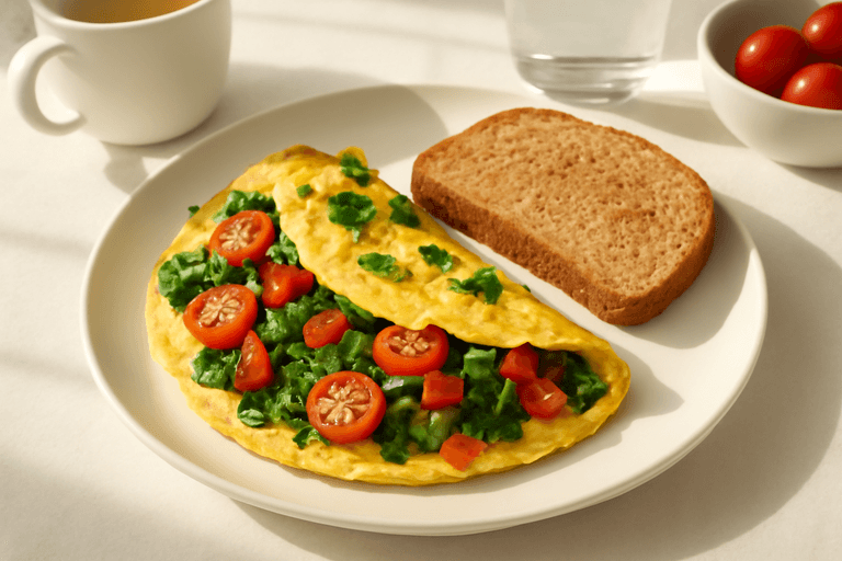 Frisse Groente Omelet met Volkoren Toast