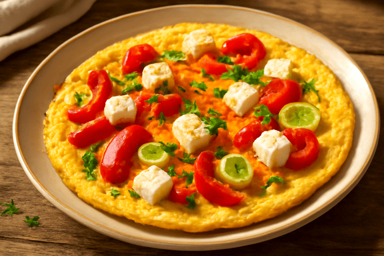 Κλασική Ομελέτα Πρωινού με Λαχανικά & Τυρί