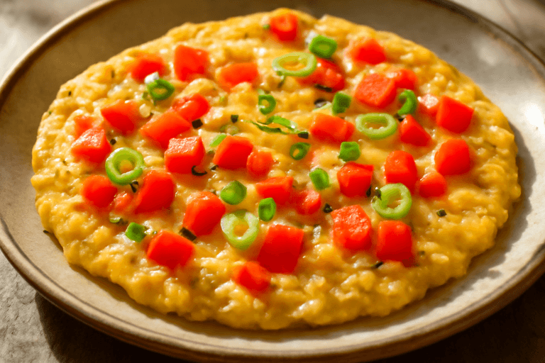 Kräftiges Frühstücks-Omelett mit Hafer und Käse