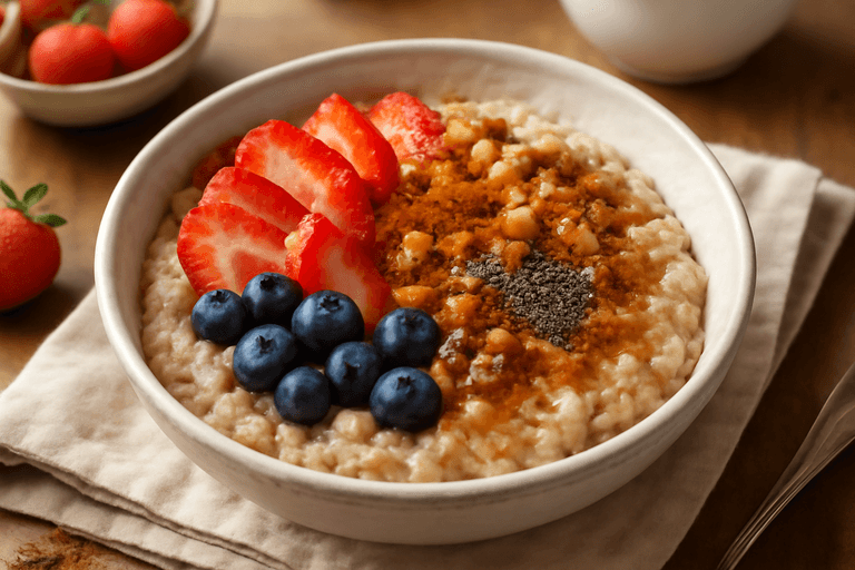 Gezonde Havermout Ontbijtbowl met Bessen en Walnoot