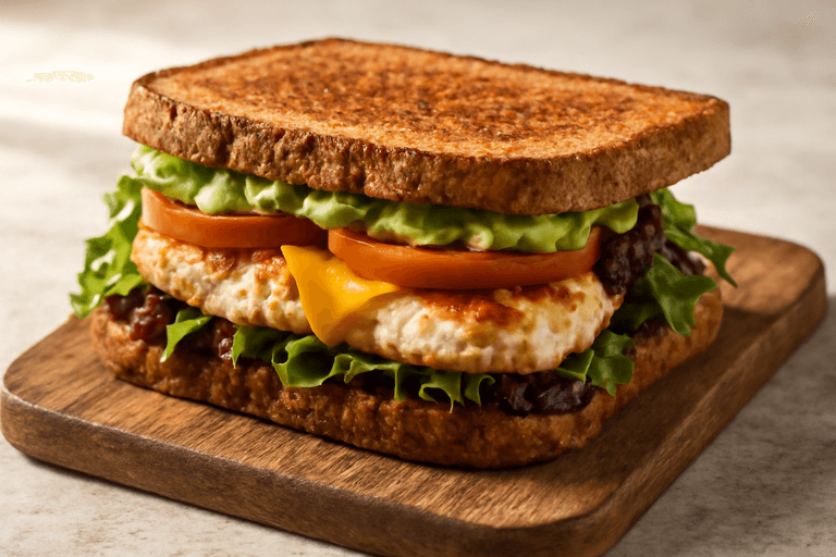 Klassisches Hähnchenbrust-Sandwich mit Avocado & Vollkorn