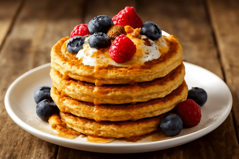 Proteinrika Havreplättar med Bär och Grekisk Yoghurt