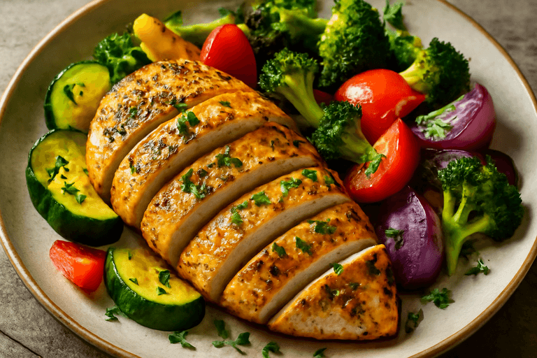 Lemon Herb Grilled Chicken with Roasted Vegetables