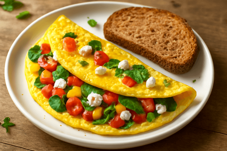 Protein-Packed Veggie Omelette with Whole Grain Toast