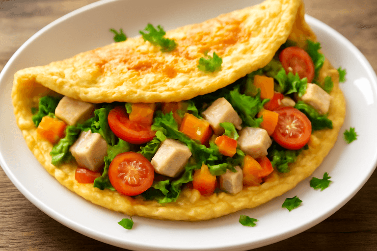 Proteinrik Omelett med Friske Grønnsaker