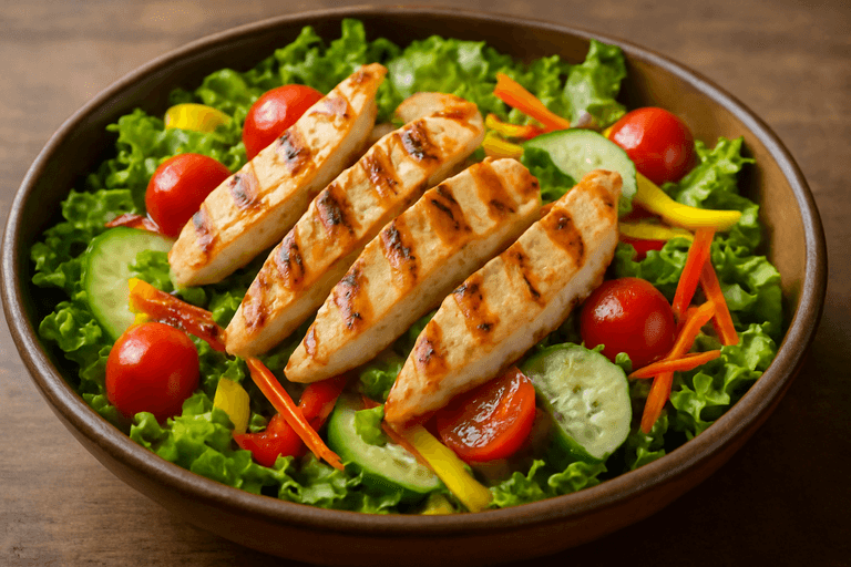 Salată clasică de pui cu legume proaspete