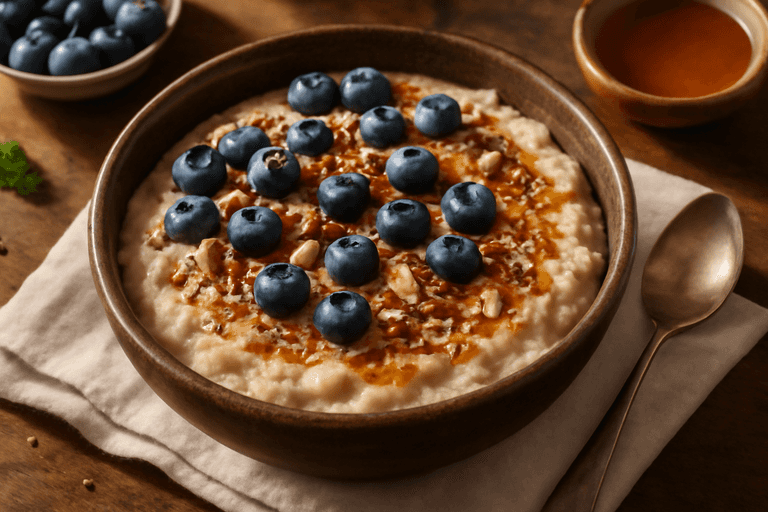 Proteinrik Havregrøt med Bær og Nøtter