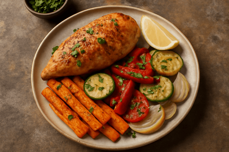 Ψητό Κοτόπουλο με Κανέλα & Λαχανικά