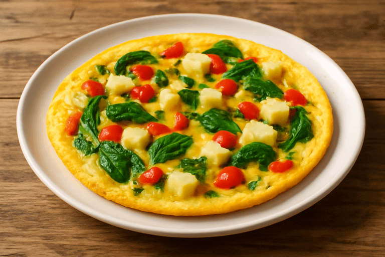 Omletă sănătoasă cu legume și brânză