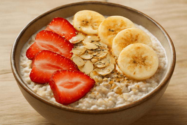 Tazón Clásico de Avena con Frutas y Almendras